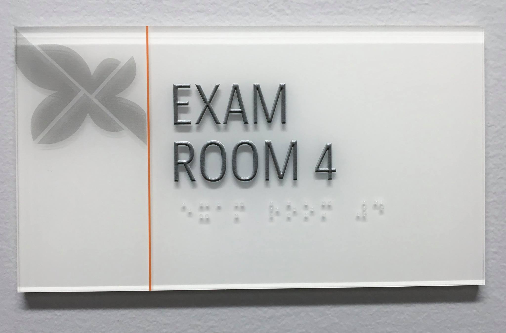 Frosted acrylic lobby and wayfinding sign