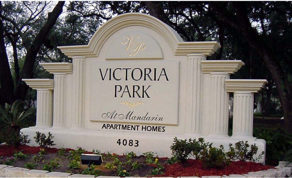 Custom fabricated address sign with dimensional details