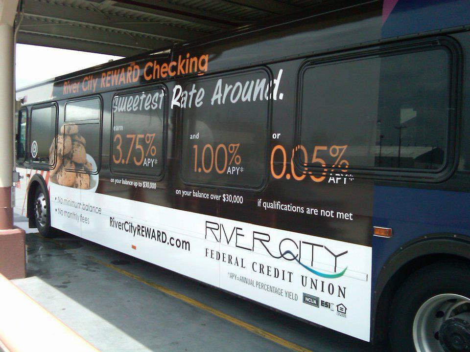 Custom branded bus wrap and vehicle graphics