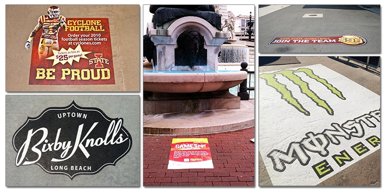 Custom printed vinyl floor decals for branding and direction