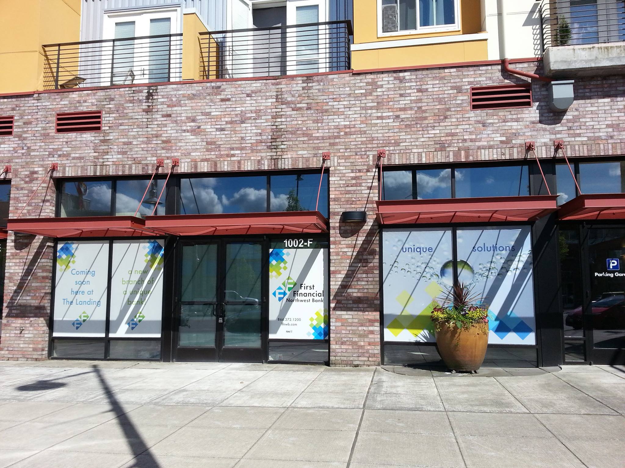 Custom vinyl decals applied to a business window