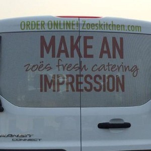 Perforated vehicle window film example
