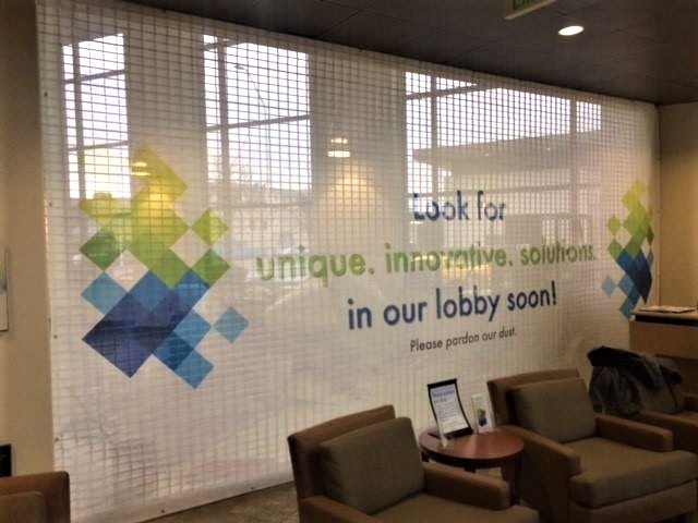 Large banner announcing an active business remodel