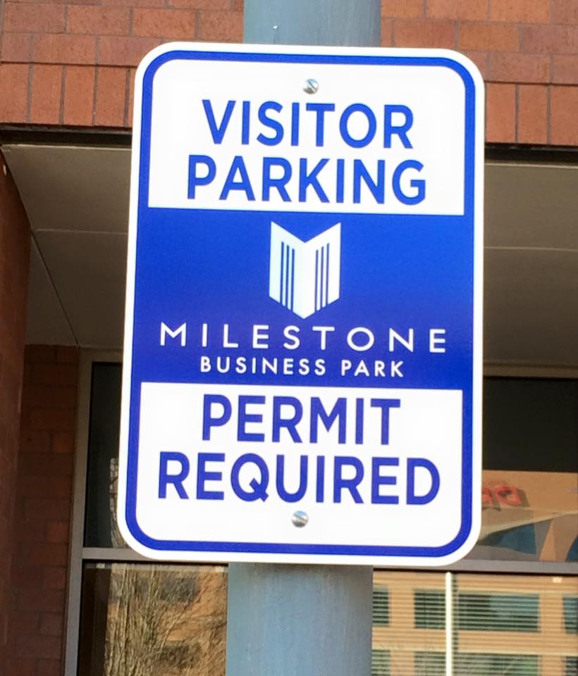 Durable metal parking and traffic information sign