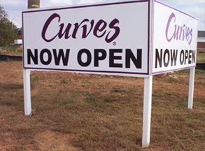 Custom post-and-panel outdoor business sign