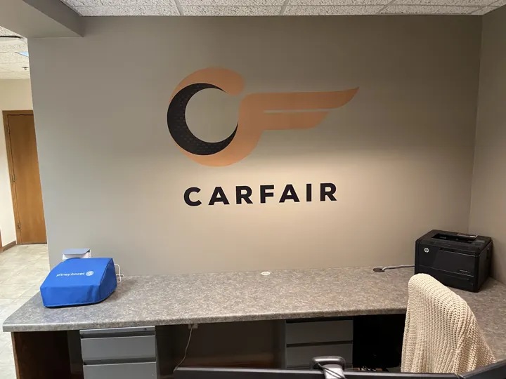Carfair — lobby graphics project by Covenant Signs and Graphics