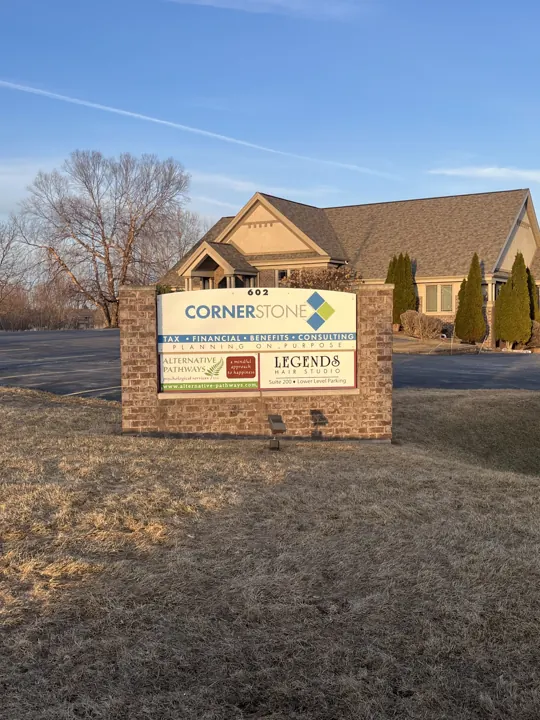 Cornerstone Benefits Consulting — monument sign project by Covenant Signs and Graphics