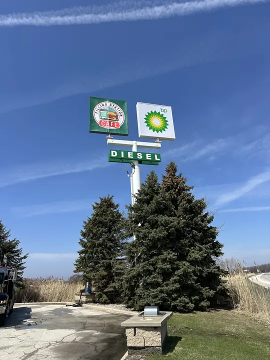 Filling Station Cafe — pylon banners project by Covenant Signs and Graphics