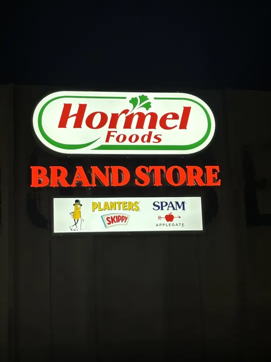 Hormel Brand Store — illuminated cabinet sign project by Covenant Signs and Graphics