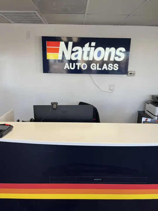 Nations Auto Glass — lobby sign project by Covenant Signs and Graphics