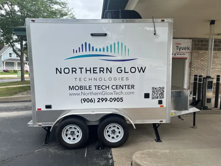 Northern Glow Technologies — trailer graphics project by Covenant Signs and Graphics
