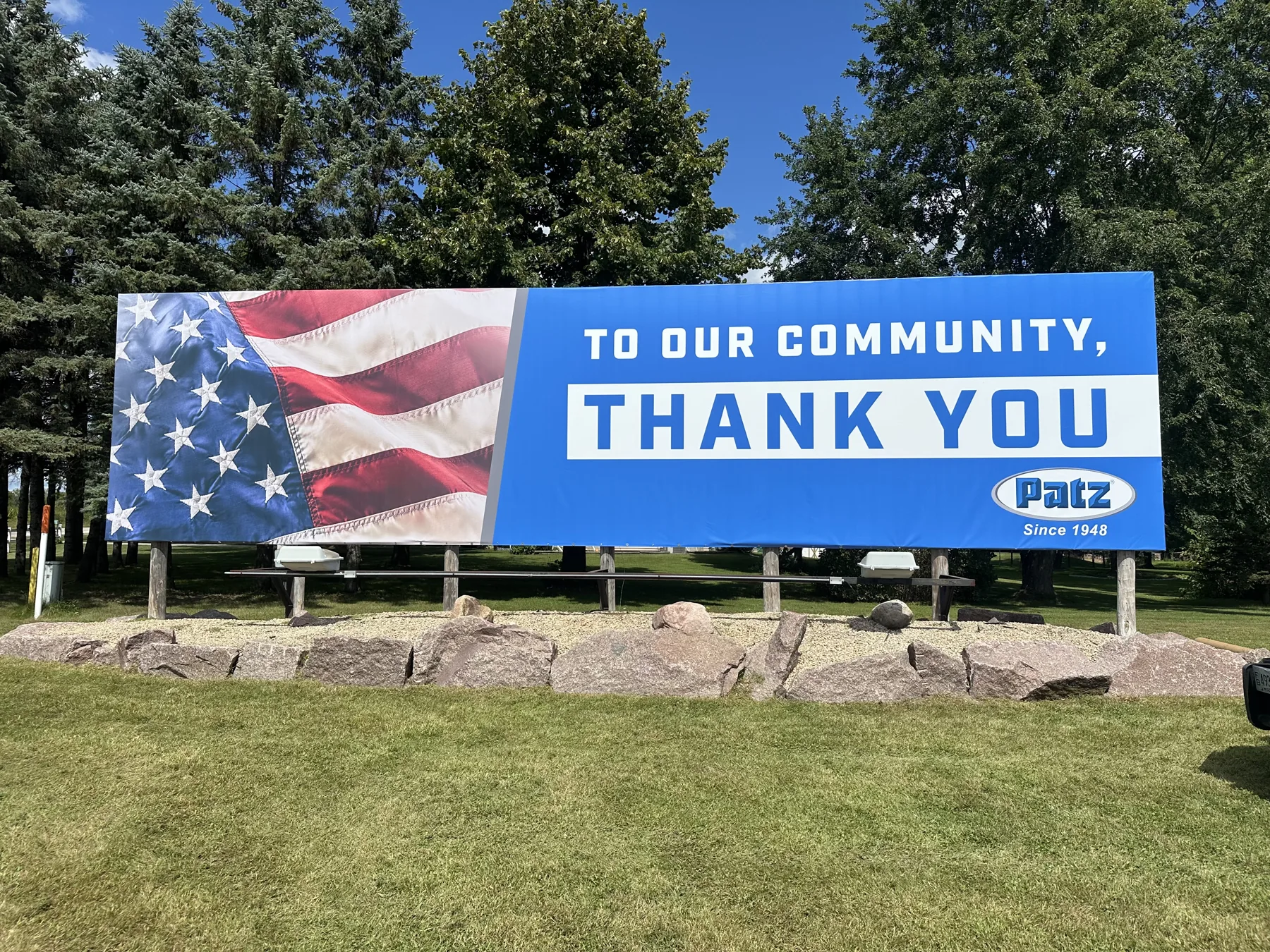 Patz Corporation — community billboard project by Covenant Signs and Graphics