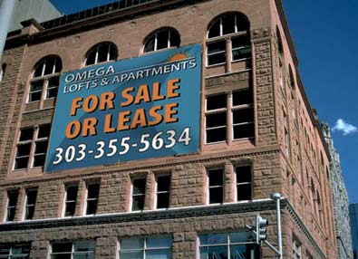 Large custom banner advertising a real estate property