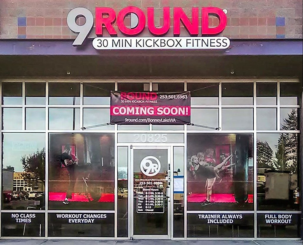 Illuminated channel letters installed on a storefront