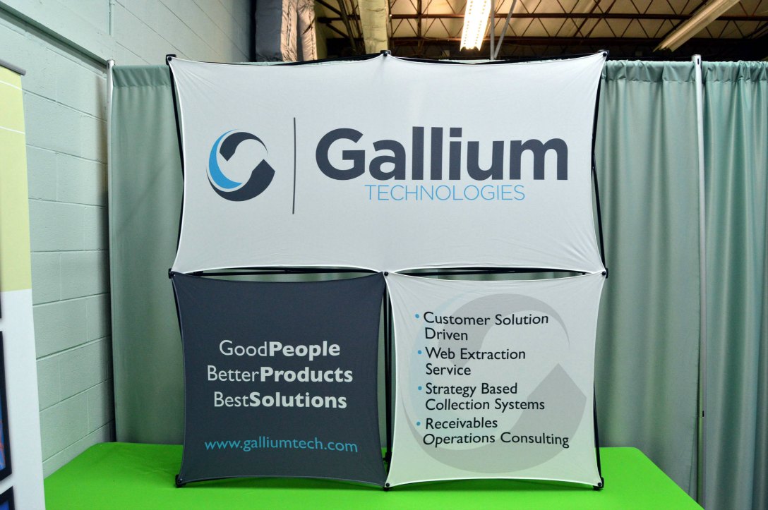 Custom branded tabletop display used at an event