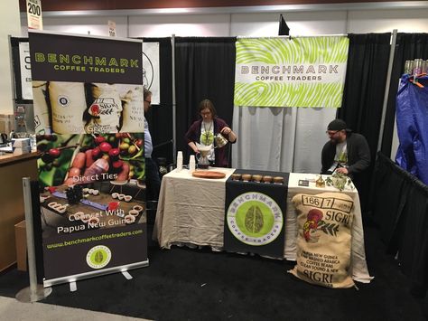 Custom trade show booth being prepared for an event