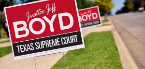 Portable political campaign yard signs printed for neighborhood display