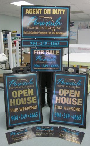 Custom real estate yard sign with property information